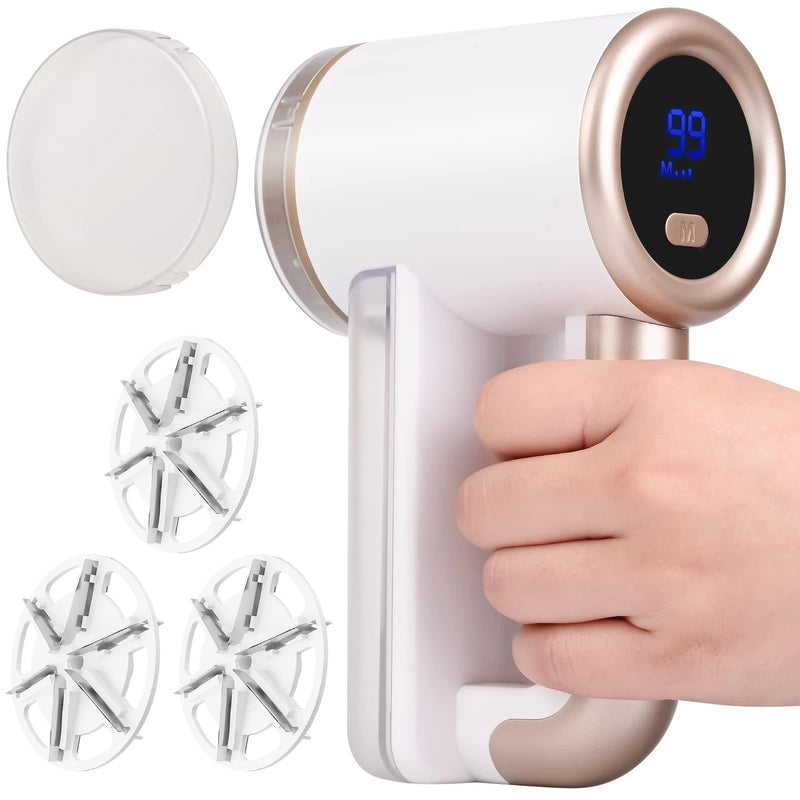 Texora Fusselentferner | Wiederaufladbar | 3 Geschwindigkeiten | LED Display | 2000 mAh Akku