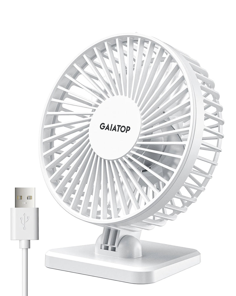 Brisano USB Tischventilator | 3 Geschwindigkeiten | Kompakt & Leise | Ideal für Büro, Auto & Reisen