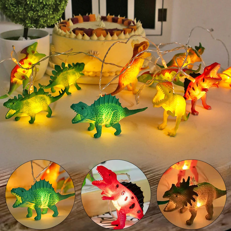 LED Dinosaurier Lichterkette DinoGlow | Batteriebetrieben | Warmweiß | Kinderzimmer & Deko