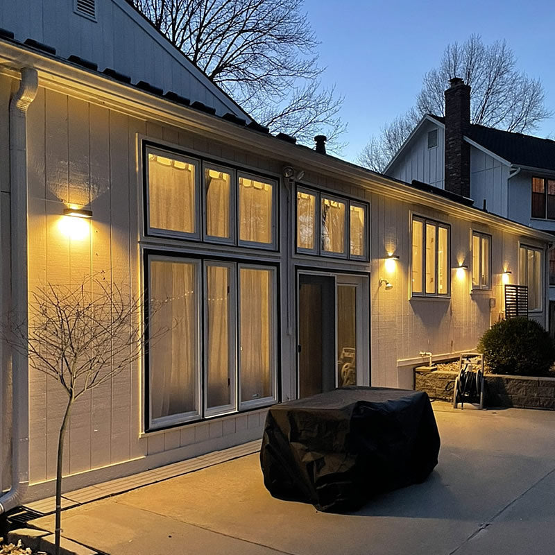 Solar-Außenleuchte LumiRise | Up & Down Light | Aluminium & Glas | Mit Dämmerungssensor | IP65 Wetterfest