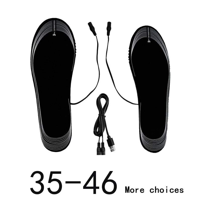 USB Rechargeable Heated Insoles Size 35-46 DIY Customizable Electric Heated Shoes Pad for Outdoor Skiing Winter Foot Warmers