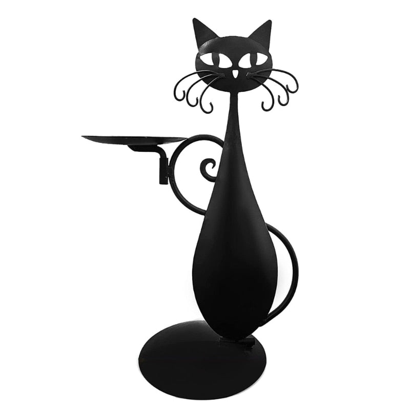 Kerzenhalter NoctiCat | Vintage Katzen-Design | Eisen Schwarz | Schützend & Stilvoll