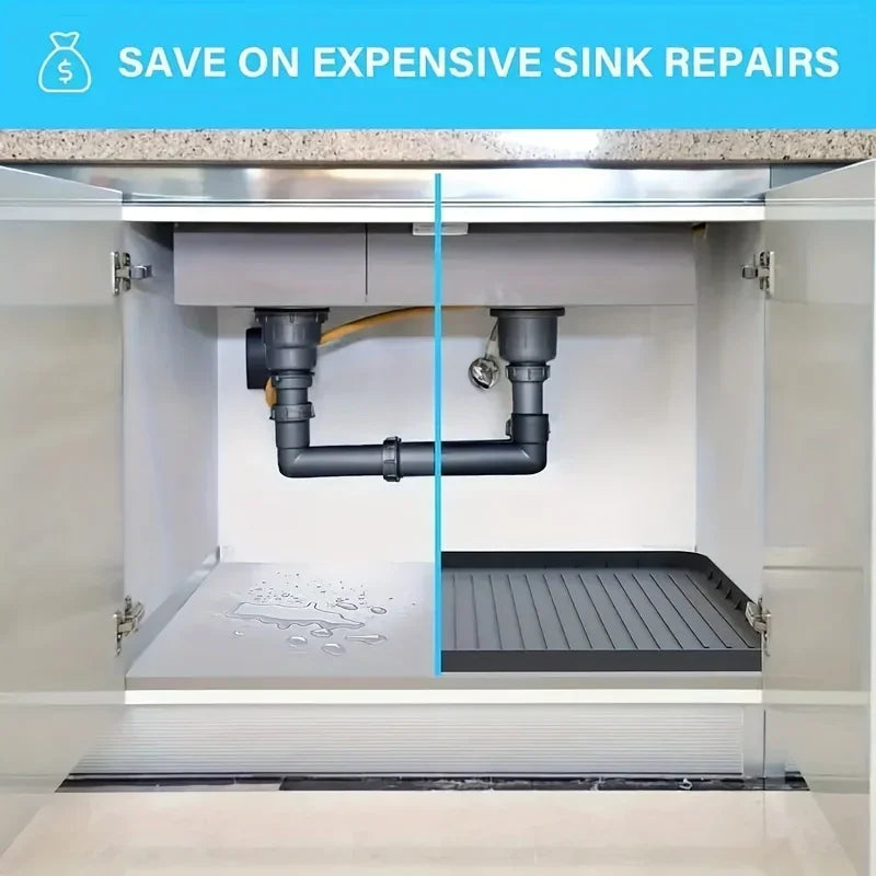 AquaShield Schutzmatte für Spülschrank | Wasserdicht & Rutschfest | Pflegeleicht | Küche & Bad