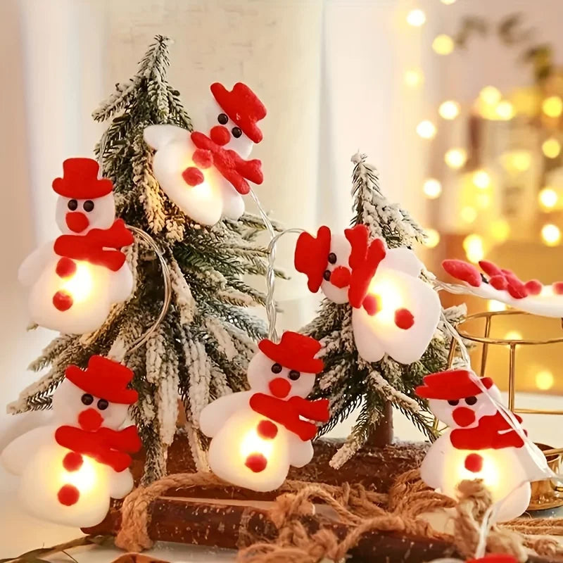 LED Schneemann Lichterkette | 1,5 m mit 10 LEDs | Weihnachtsdeko für Wohnzimmer, Kinderzimmer, Hochzeit & Party | FrostiGlow