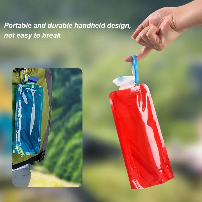 HydroTrek Flex Faltbare Trinkflasche 700 ml | Ultraleichte Soft-Wasserflasche mit Griff & Haken – Ideal für Camping & Outdoor