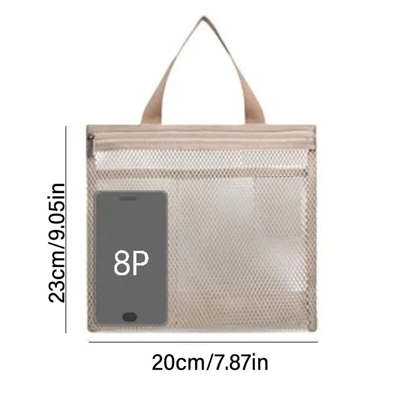 Dusch- & Strandtasche Netz | Atmungsaktiv & Schnell Trocknend | Outdoor Kulturbeutel | 23×20 cm