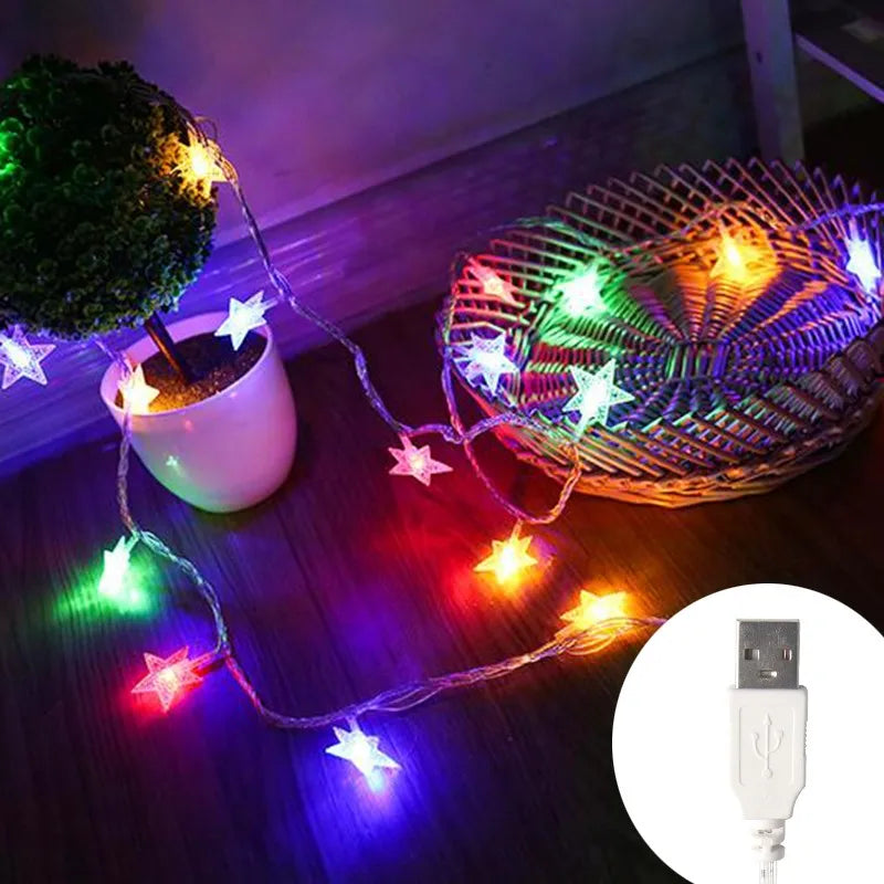 StellaLume Lights | LED Lichterkette Sterne | Warmweiß, Kaltweiß oder Bunt | 1,5–10 m | Innen & Außen | Party & Weihnachtsdeko