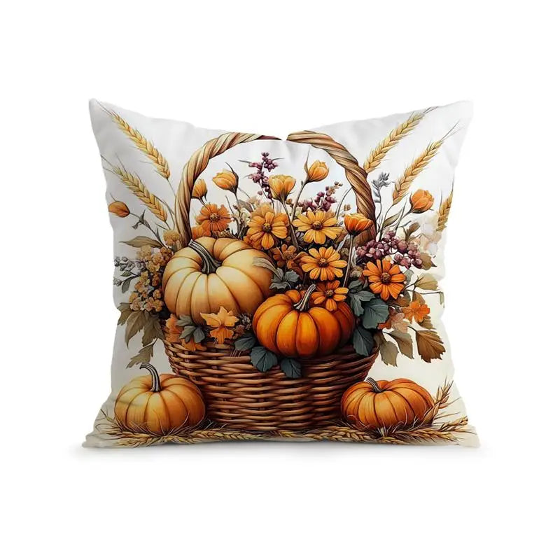 LaubTraum | Zierkissenbezug Retro-Herbst | Dekorativer Akzent fürs Sofa | Polyester 45×45 cm