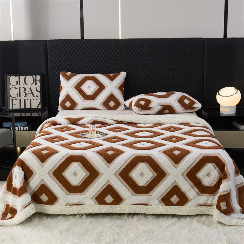 Flanell-Decke Caldoria | Extra Dick & Weich | Hautfreundlich & Wärmend für Herbst & Winter | Sofa-, Bett- & Reise-Decke