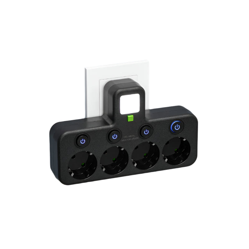Mehrfachsteckdose VOLTRIQ ProLine | 3–4 Steckplätze + 2× USB & 1× Typ-C | 2500 W | Überspannungsschutz & Kontrollschalter