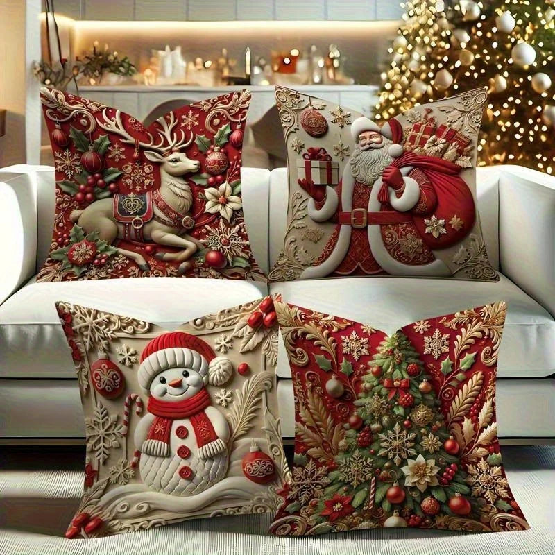 Weihnachts-Kissenhülle Lunavia | 2D Druck | Santa Claus Design | 45×45 cm | Festliche Weihnachtsdeko & Geschenkidee