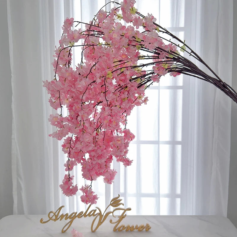 Blütenheim | Kirschblüten-Zweig | Hängend | Realistische Seidenoptik | Weiß · Rosa · Champagner