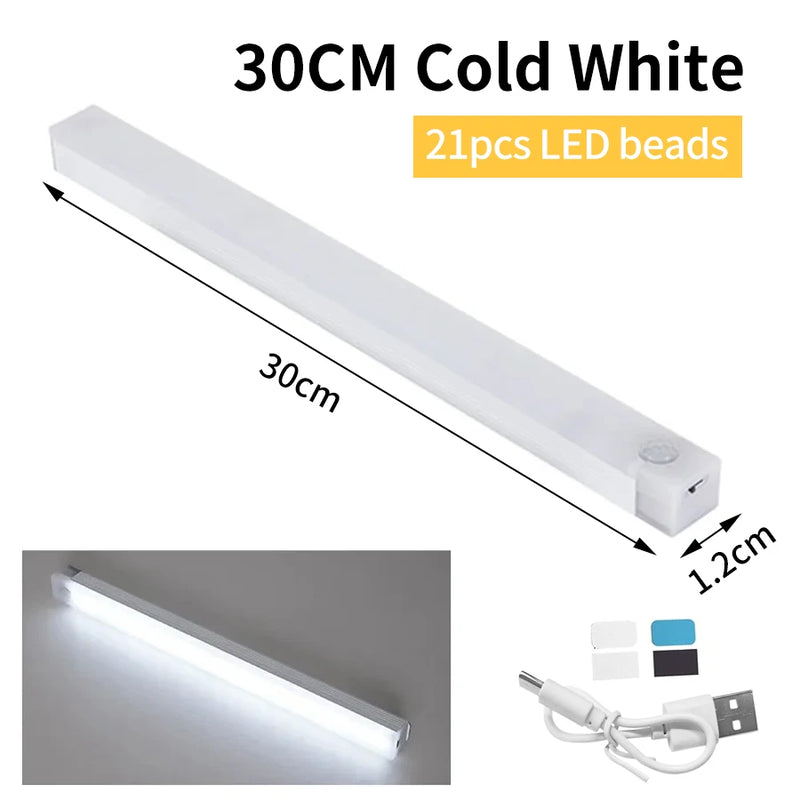 LumoSense Kabelloses LED-Nachtlicht mit Bewegungssensor | Wiederaufladbar & Dimmbar | Für Schrank, Küche & Schlafzimmer | Versch. Größen