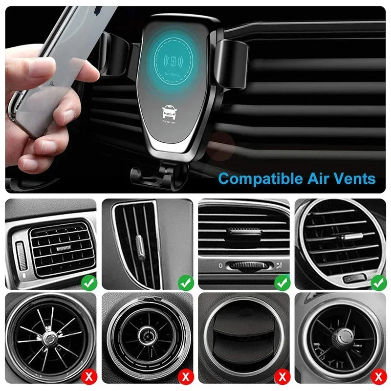 DRIVOLT Auto-Handyhalterung mit 30W Wireless Charger | Automatische Arretierung | Qi-Ladung & Sicherheitsfunktionen | Für Lüftungsschlitze