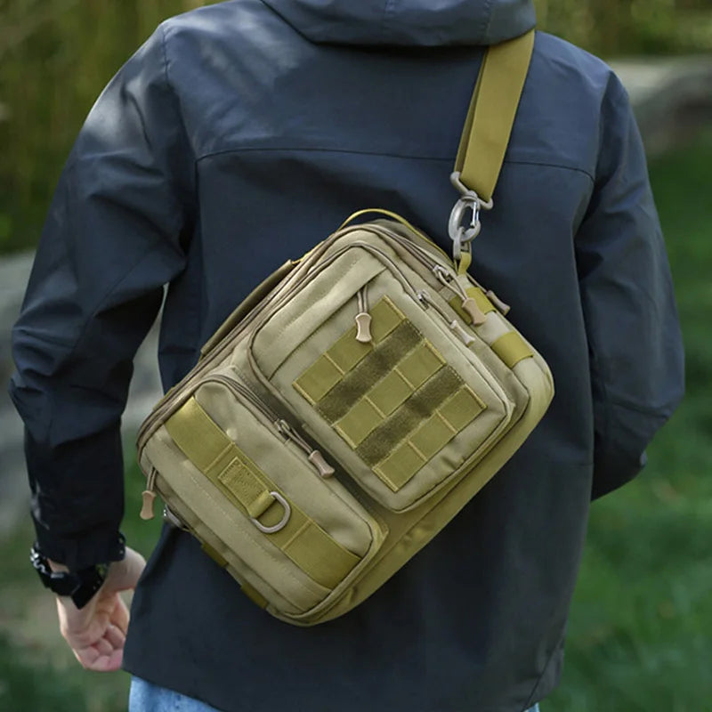 TrailCore ActiveBag Taktische Outdoor-Umhängetasche | Molle Schultertasche für Herren | Robuste Nylon-Crossbody Bag für Wandern, Camping & Angeln