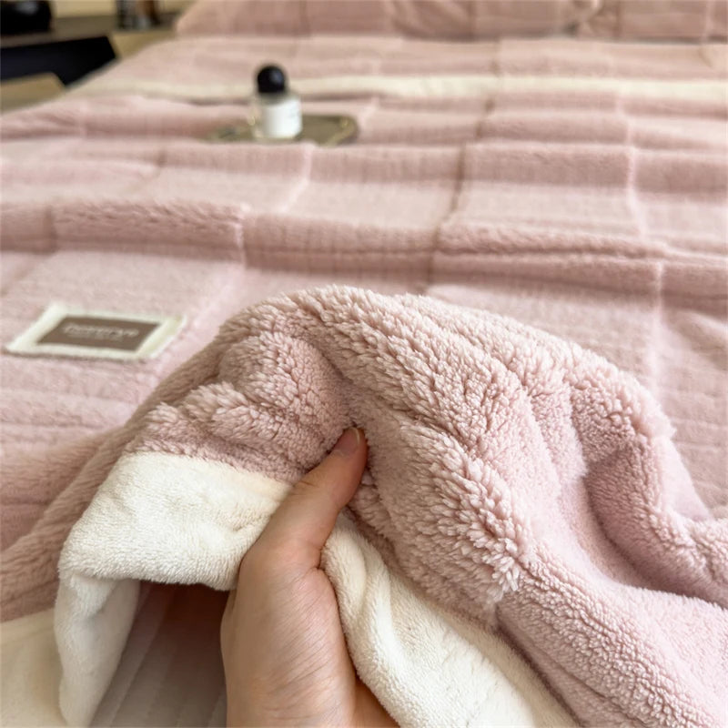 Veluvina Jacquard-Decke | Doppelseitige Yunxi-Velours Kuscheldecke | Hochwertige Winterdecke aus Coral Fleece | Warm, Weich & Luxuriös für Sofa & Bett