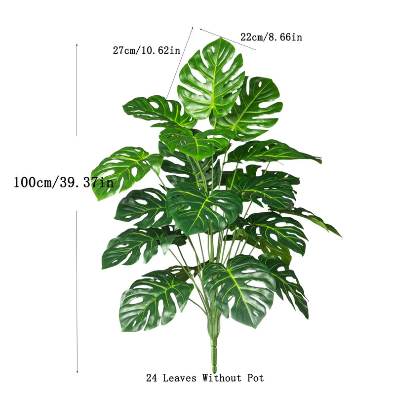 VerdeLuxe Monstera Künstliche Monstera-Pflanze | 70–100 cm | Tropische Deko für Zuhause, Büro & Garten