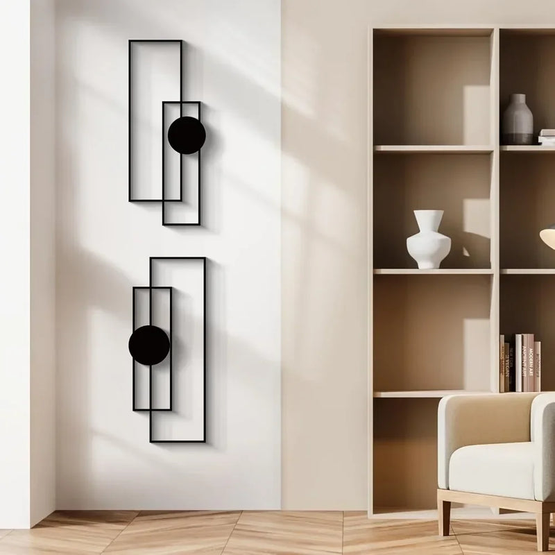 LINEORA Wanddeko Set | 4-teilig | Abstrakte Mode-Silhouetten aus Metall | Minimalistisches Design