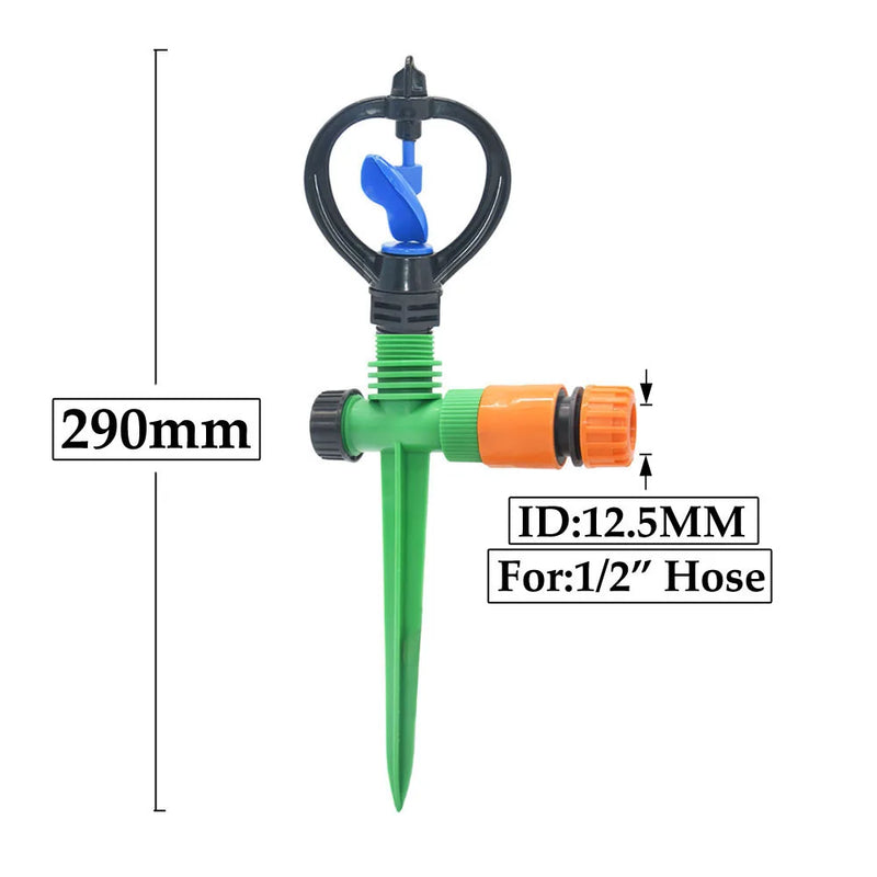 Aqualino Gartensprinkler 360° drehbar | Automatische Bewässerung | Vortex-Düsen | 4–5 m Reichweite