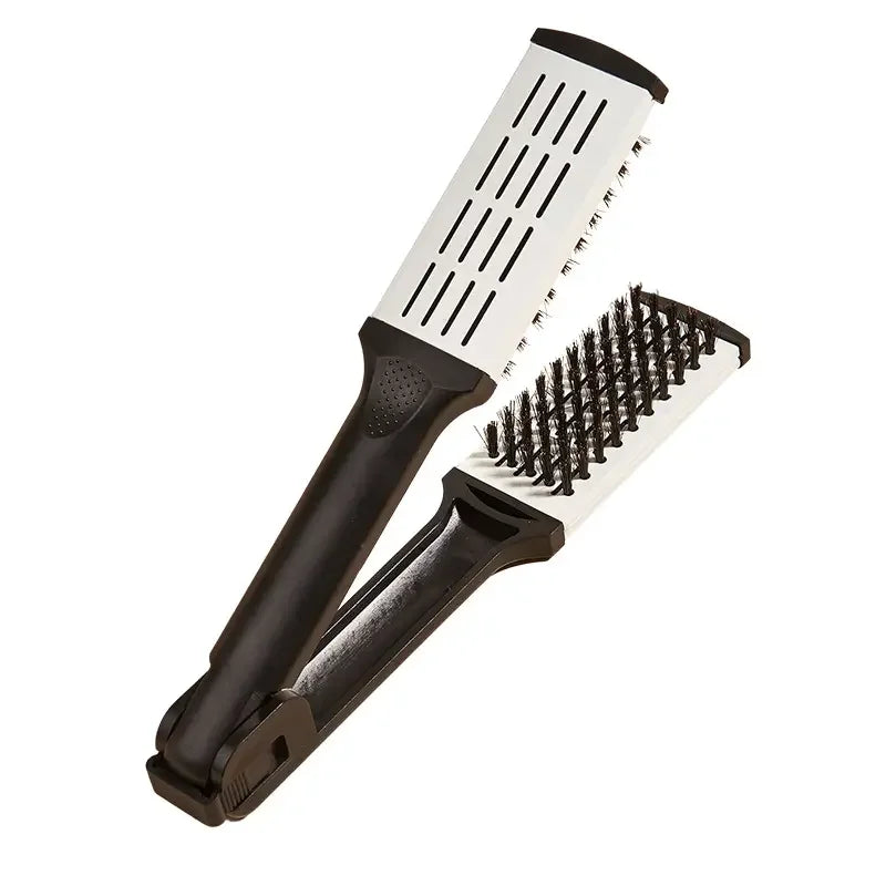 StyloVee Haarglätter Kamm | V-Form | Nylonborsten | Für Alle Haartypen | 26 cm