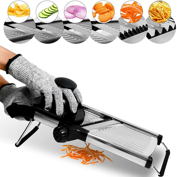 Gemüseschneider SchnittProfi | Verstellbare Mandoline | Edelstahlklingen | Für Kartoffeln, Tomaten & mehr