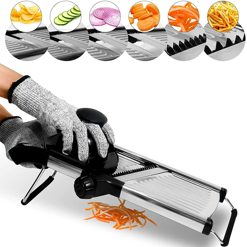 Gemüseschneider SchnittProfi | Verstellbare Mandoline | Edelstahlklingen | Für Kartoffeln, Tomaten & mehr