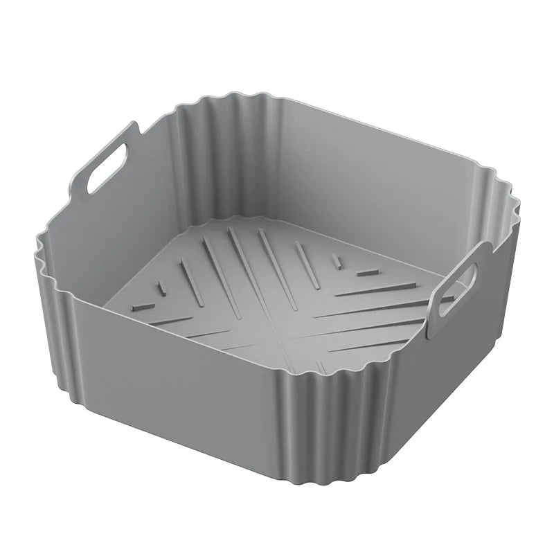 CrispEase | Silikon-Einsatz für Heißluftfritteusen | Wiederverwendbar & Antihaft | Ø 22,5 cm | Für 5–8 QT Modelle