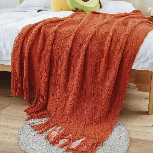 Strickdecke NordicEase | Weiche Sofa- & Bettdecke | Wohndecke im Skandi-Design | 130 × 160 cm
