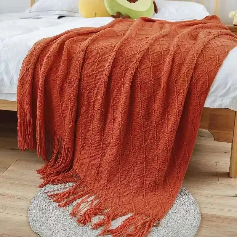 Strickdecke NordicEase | Weiche Sofa- & Bettdecke | Wohndecke im Skandi-Design | 130 × 160 cm