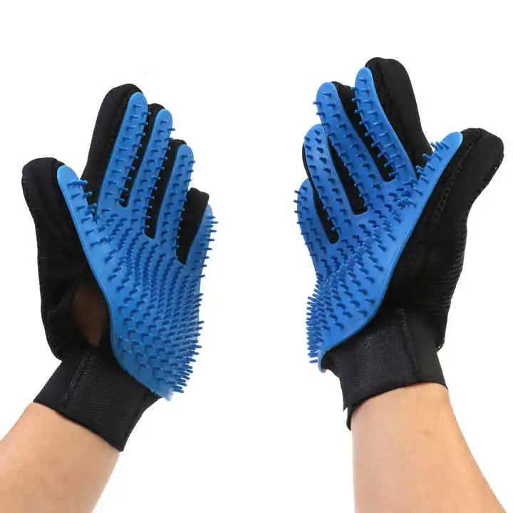 Fellpflege-Handschuh PawLiss TouchGlove | 5-Finger-Massagehandschuh für Hunde & Katzen | 23,2×17,2 cm | TPR & Mesh | Links oder Rechts
