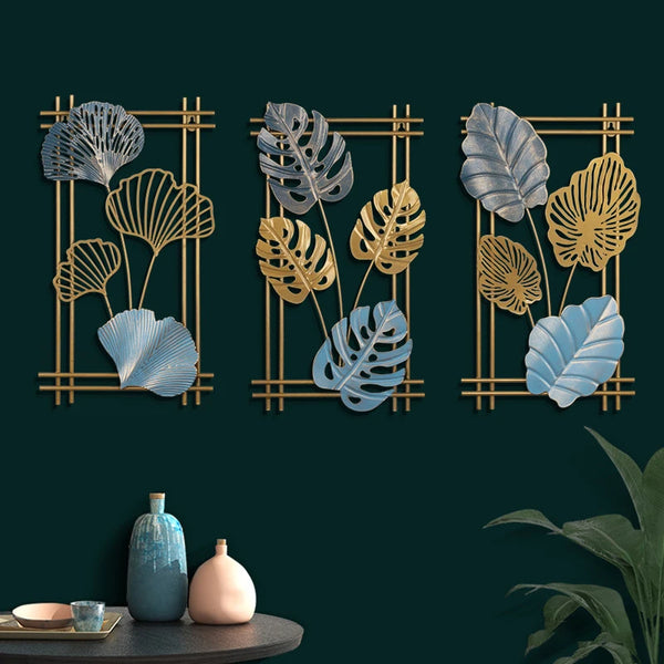 Wanddeko Metallblatt | Modernes Design | Handgefertigt | 25 × 45 cm