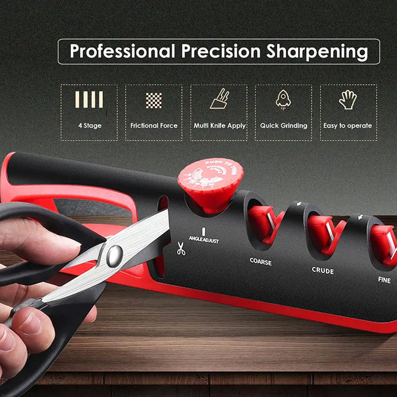 SharpEdge Pro Messerschärfer | 3-Stufen-System | Verstellbarer Winkel 14°–24° | Für Messer & Scheren