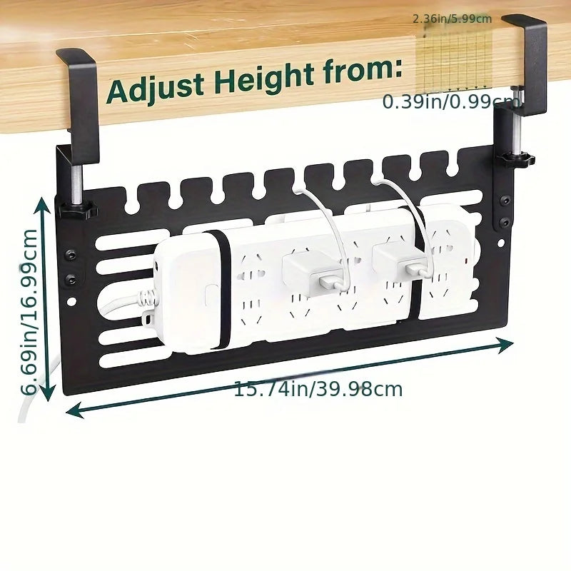 ClampGrid Kabelmanagement unter dem Schreibtisch | Metall Kabelhalter mit Klemme | Für Tischplatten 1–6 cm | Ohne Bohren