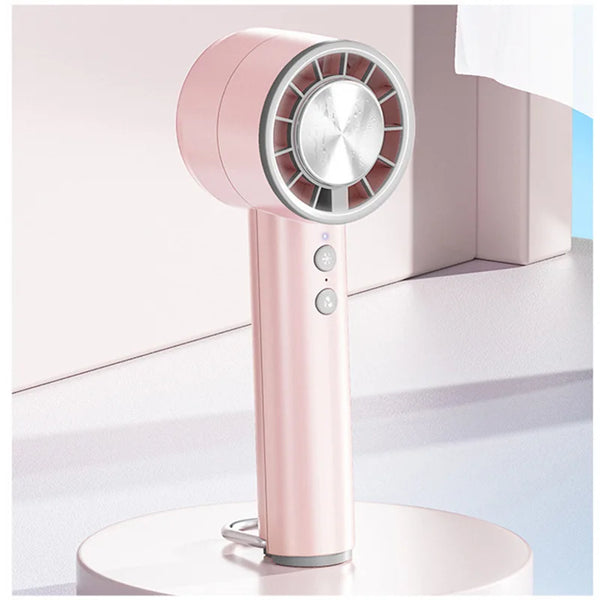 Brisano AirCool Mini Handventilator mit Kühlfunktion | 5 Geschwindigkeiten | LED-Display & USB-Aufladung | Leise & Tragbar | Für Reisen, Büro & Outdoor