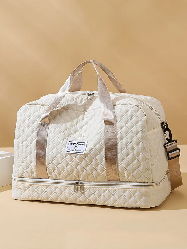 Raumio TravelFlex Leichte Reisetasche mit Rautenmuster | Große Sport- & Wochenendtasche mit Schuhfach & Nassfach | Handgepäcktauglich & faltbar