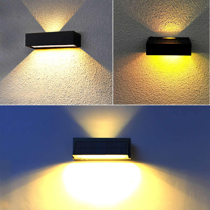 Solar-Außenleuchte LumiRise | Up & Down Light | Aluminium & Glas | Mit Dämmerungssensor | IP65 Wetterfest