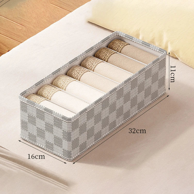 OrgaNest Schubladen Organizer Box | Für Unterwäsche & Socken | Faltbar & Platzsparend | Hochwertiges Polyester
