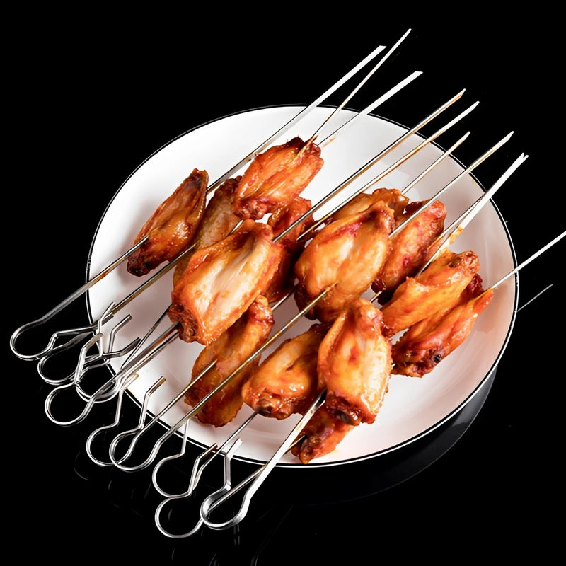 BBQ Grillkorb KebabMaster | Edelstahl Spieß-Käfig | Ø 13,5 cm x 25 cm | Für Rotisserie-Öfen | 10 Spieße