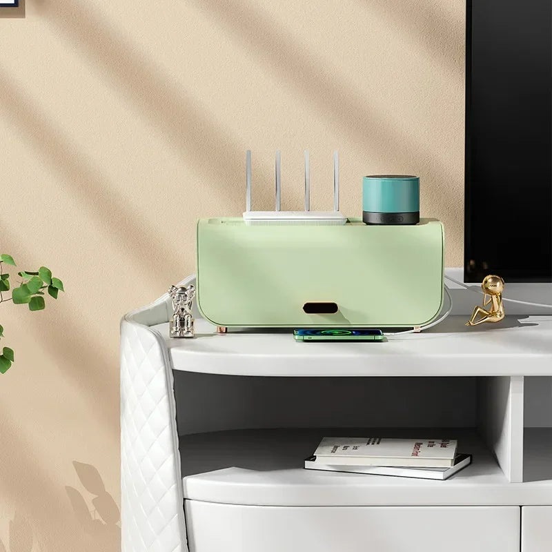 OrgaVolt Kabelbox mit Deckel | Staubdicht & Wassergeschützt | Aufbewahrungsbox für Mehrfachstecker & Ladekabel | Für Wohnzimmer & Büro
