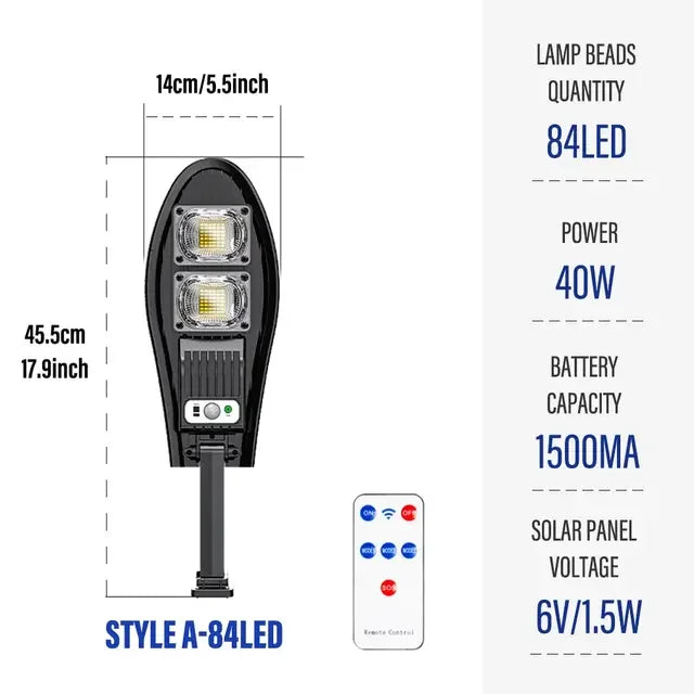 Lumorex Solar Wandleuchte mit Bewegungsmelder & Fernbedienung | 42–168 LEDs | IP65 Wasserdicht | 3 Modi