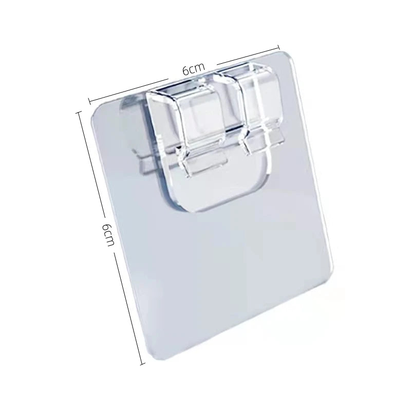 Selbstklebende Wandhaken ClearFix PowerHook 10er-Set | Transparent | Extra starke Haftung | 4×6 cm & 6×6 cm | Für Küche, Bad & Haushalt