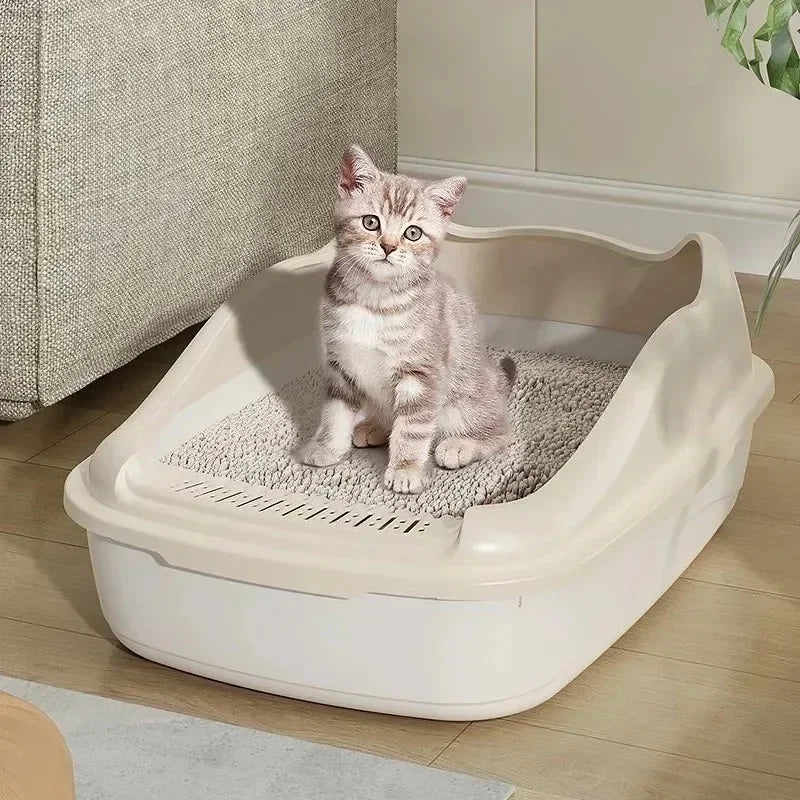 Katzentoilette Felviva CleanStep Mini | Kleine Anti-Spritz Katzentoilette mit hoher Umrandung | Inklusive Streuschaufel | 36,9×29,3×16 cm