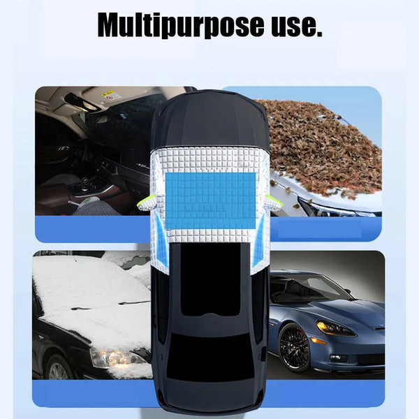 FrostGuard Ultra | Extra Große Auto-Windschutzscheibenabdeckung | 3-Fenster-Design | Schutz vor Schnee, Eis, Sonne & Staub | Winddicht & Schnellmontage