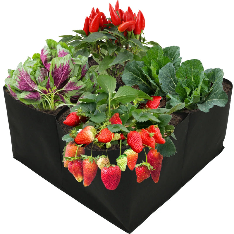 Pflanzsack FlextoGrow | Hochbeet aus Filz mit 4/8 Fächern | Tragbar & atmungsaktiv | Für Gemüse, Kräuter & Blumen