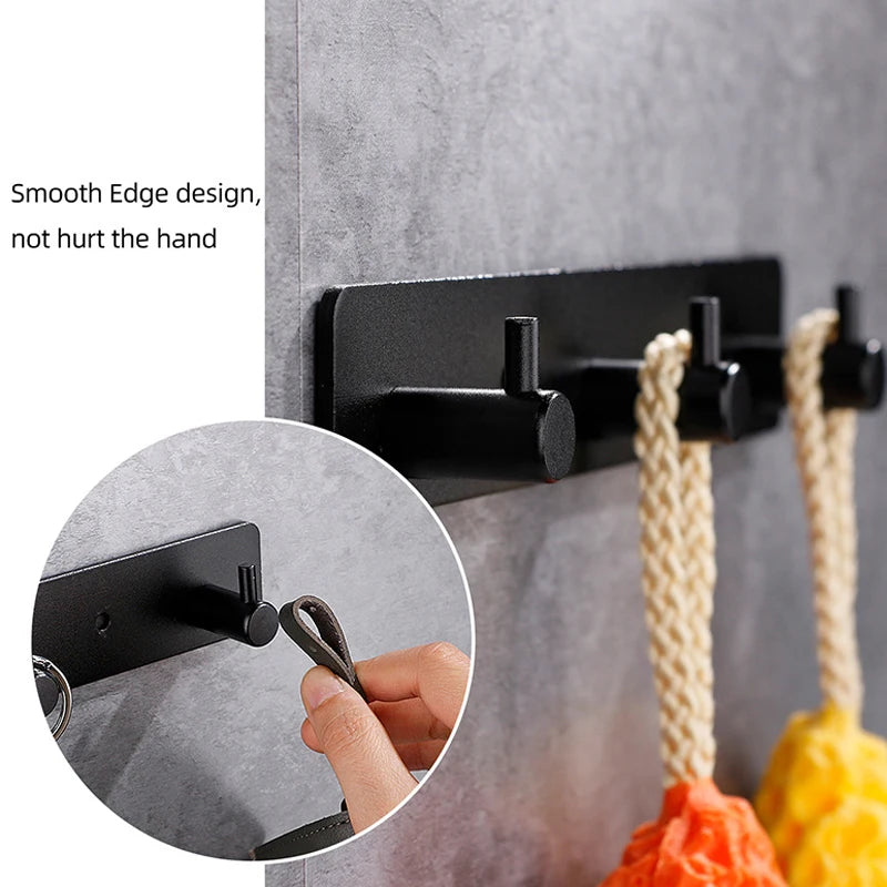 Selbstklebender Wandhaken Hookora | Edelstahl 304 gebürstet | Ohne Bohren | Tragkraft bis 3 kg | Wasserdicht & Rostfrei