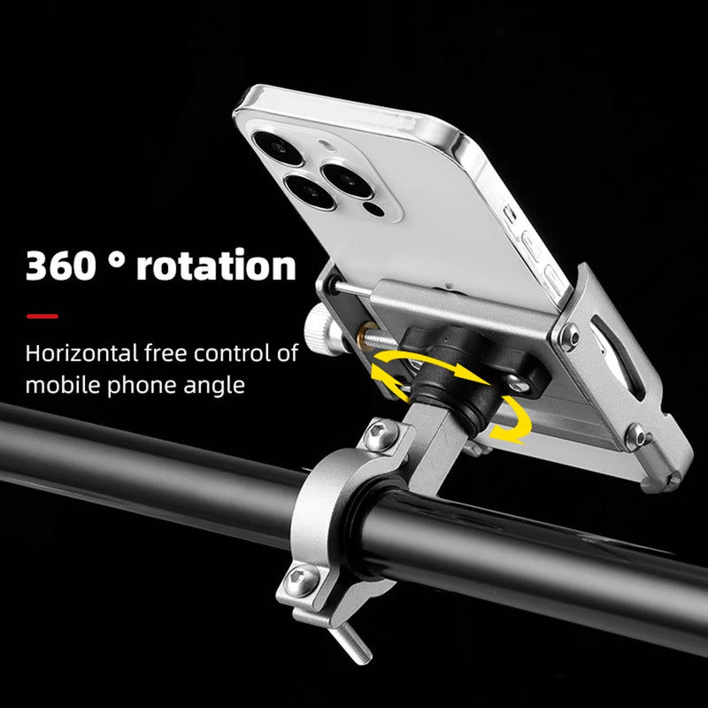 Fahrrad Handyhalterung RideGrip 360 Pro | 360° Drehbar | Aluminiumlegierung | Stoßfest & Sicher | Für Fahrrad, Motorrad & E-Scooter