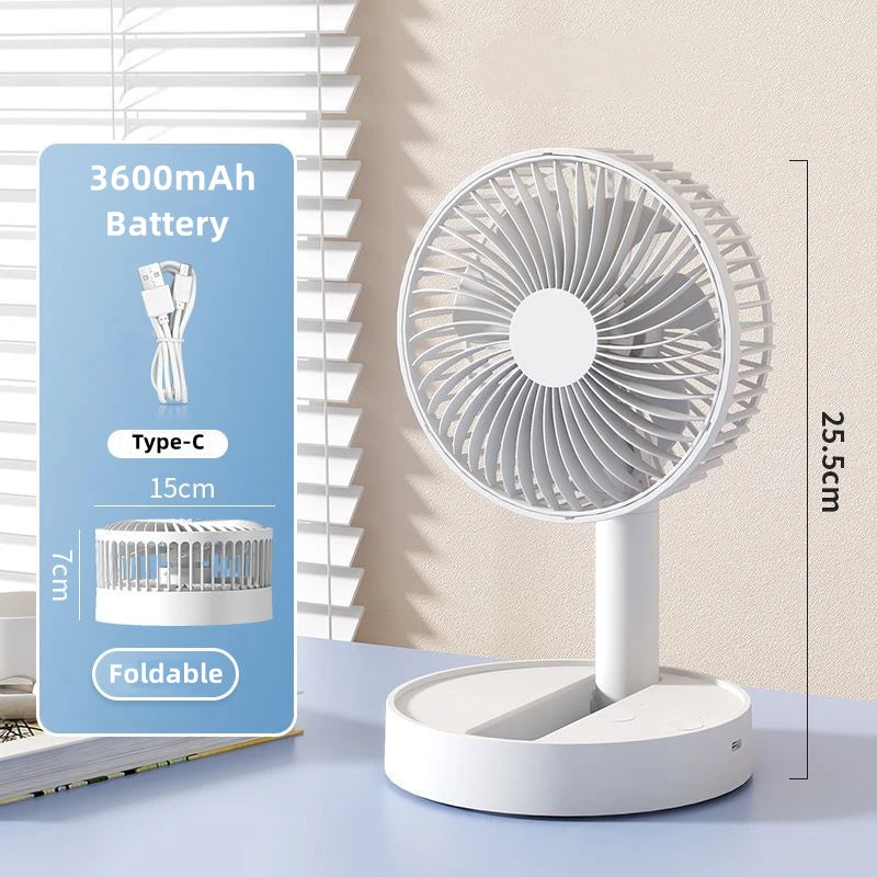 Faltventilator AeroFold | 4-Stufen USB-Lüfter mit Timer | Kompakt & Leise | Für Innen & Außen