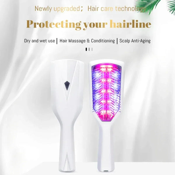 Infrarot-Kopfhautkamm VITALUXE | LED-Therapie & Massage | USB-Aufladbar | Fördert Haarwachstum & Entspannung | 22×6,5×5,2 cm