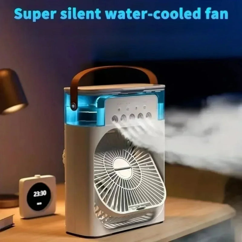 Luftkühler BrisaAir | 3-Stufen Ventilator & Luftbefeuchter | Mit Timer & LED-Licht | 600ml Tank