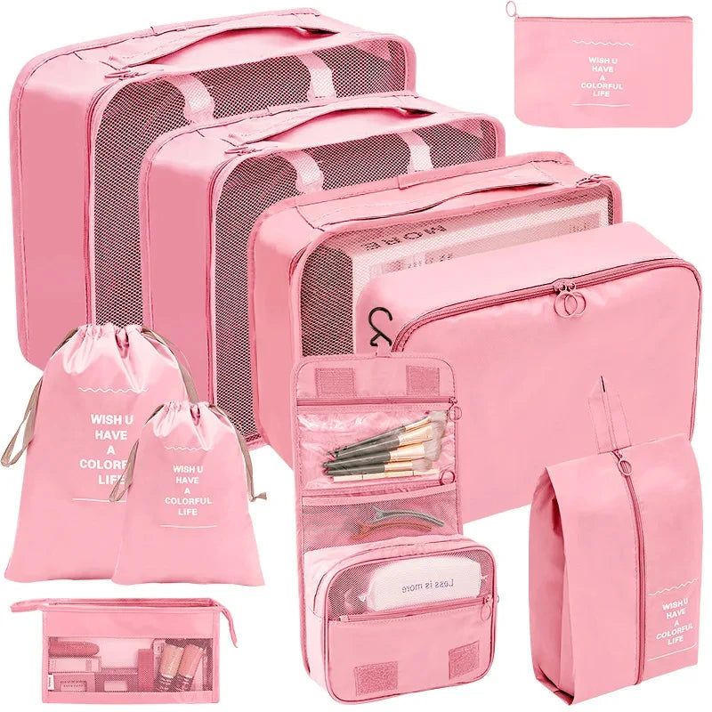 PackWunder Reise-Organizer Set 7/8/9/10-teilig | Faltbare Koffer-Organizer | Für Kleidung, Schuhe & Accessoires